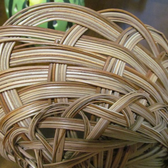 Vintage Set of 2 Woven Wicker Rattan Reed Baskets Oblong Nestable NEW - Picture 12 of 12